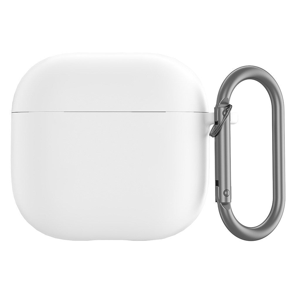 Apple AirPods (4. gen.) Silikone Cover m. Karabinhage - Hvid