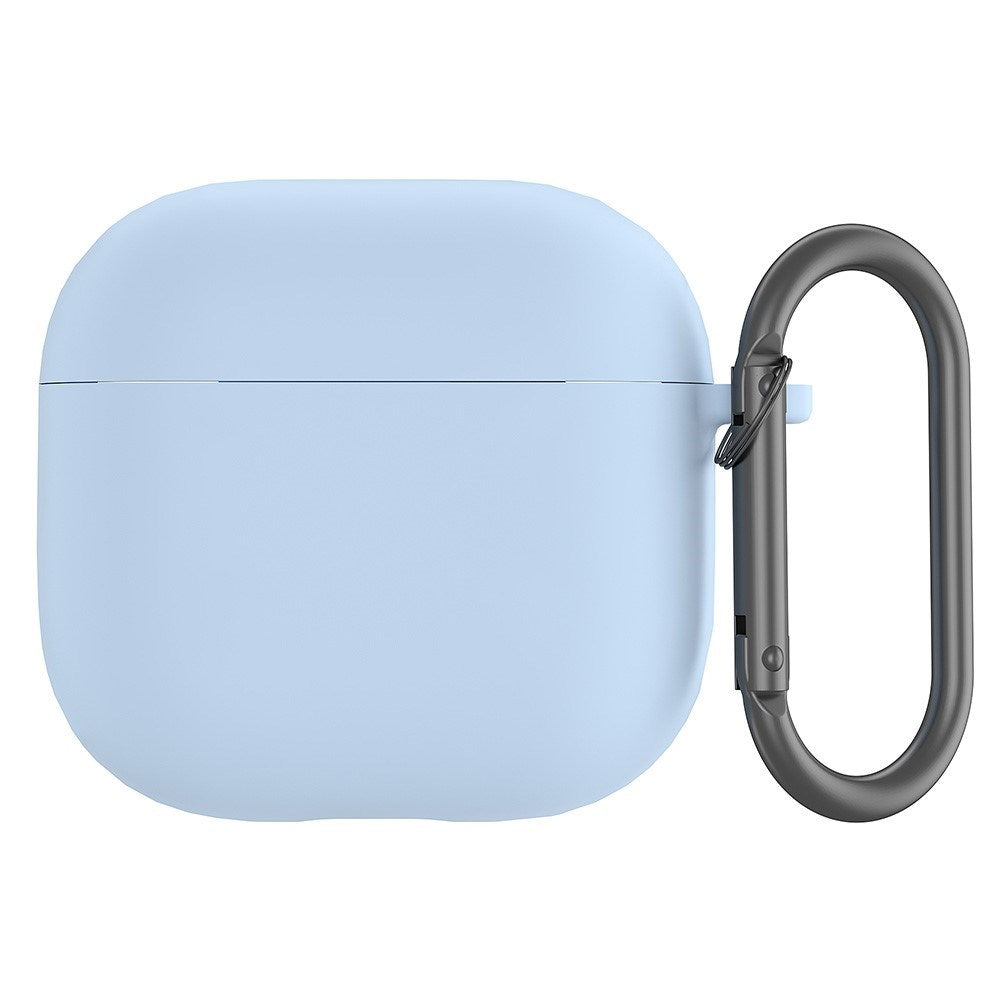 Apple AirPods (4. gen.) Silikone Cover m. Karabinhage - Lyseblå