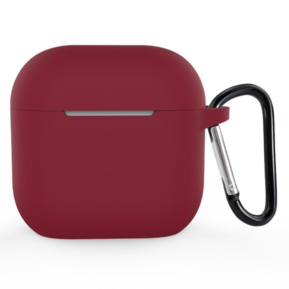 Apple AirPods (4. Gen.) Silikone Cover - Karabinhage - Mørkerød