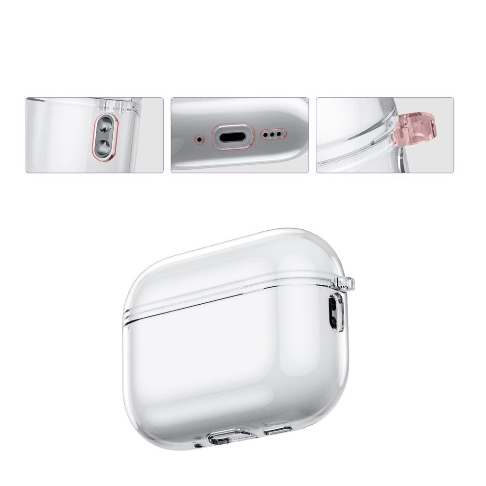 Apple AirPods Pro (3. gen.) Transparent Plast Cover - Gennemsigtig / Lilla