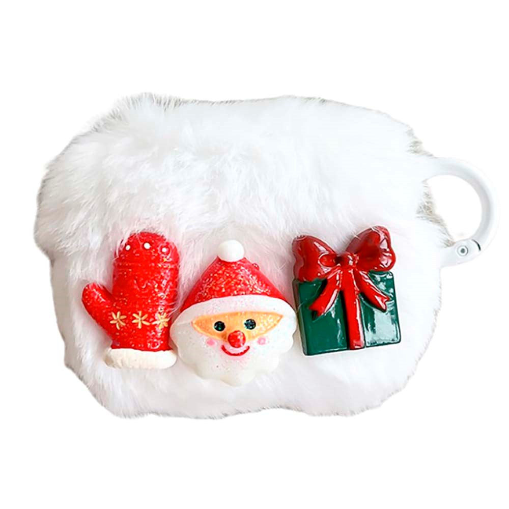 Apple AirPods 3. gen Fleksibelt Plastik Jule Cover m. Uldbetræk - Julefigurer - Hvid