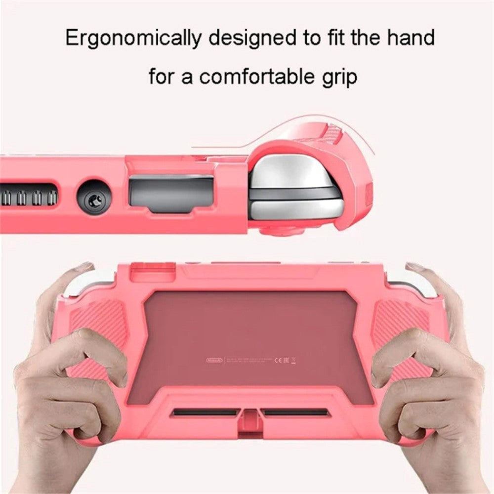 360° Plastik Cover til Nintendo Switch Lite m. Skærmbeskyttelse - Pink