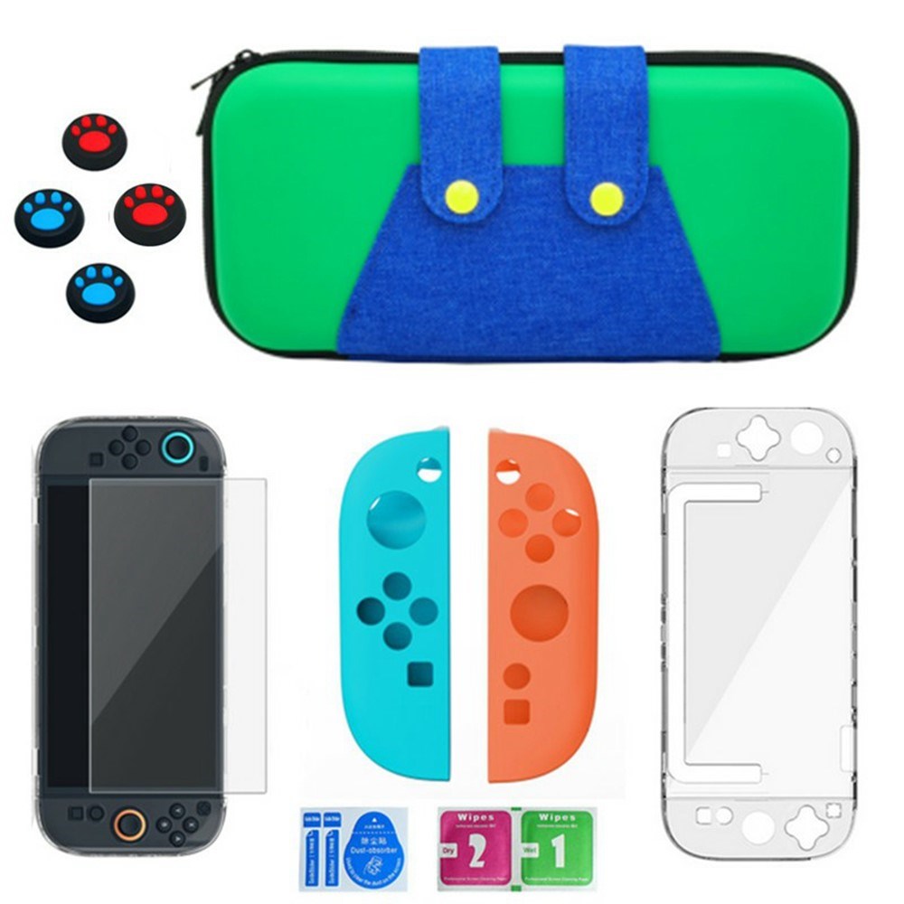6-i-1 Beskyttelsessæt til Nintendo Switch 2 - Grøn / Blå