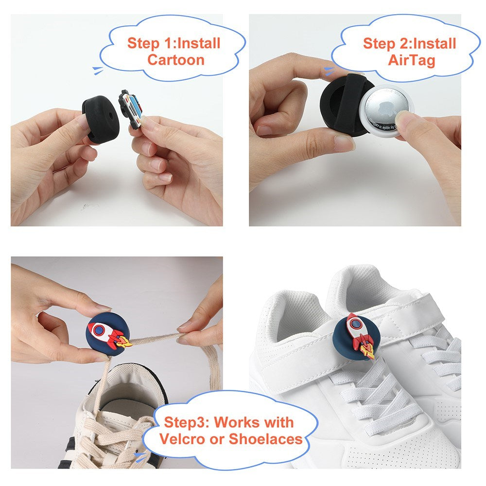 Apple AirTag 1. & 2. Gen. Silikone Holder til Sko m. Motiv - Game Controller