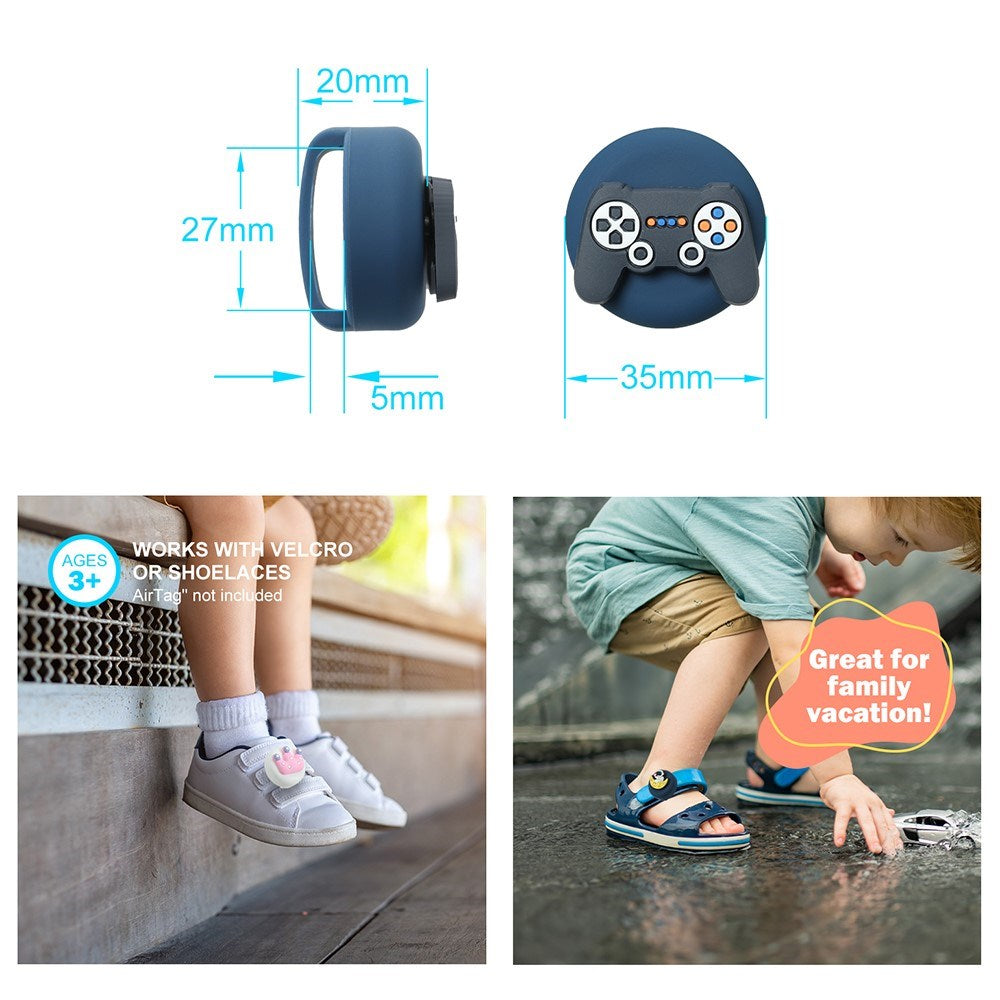 Apple AirTag 1. & 2. Gen. Silikone Holder til Sko m. Motiv - Game Controller