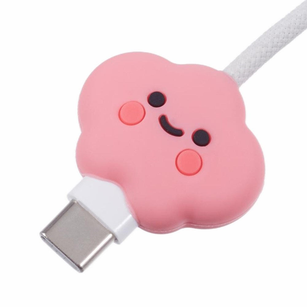 Mobil / Tablet Kabelbeskytter til USB-C Kabel - Pink Sky