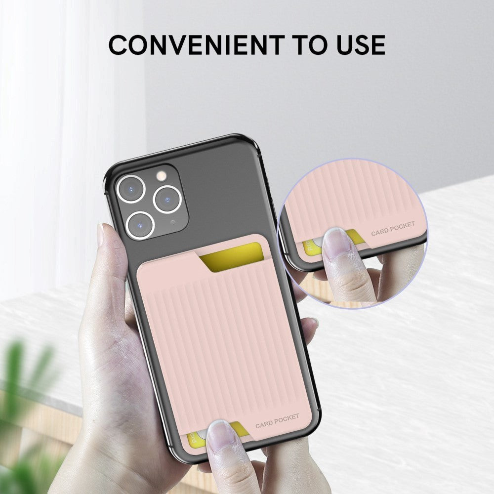 Silikone Mobil Kortholder Stick-on - Sort