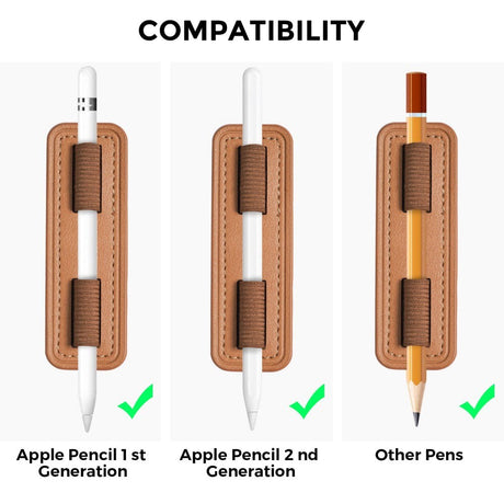 Apple Pencil Tablet Holder i Kunstlæder - Selvklæbende - Sort