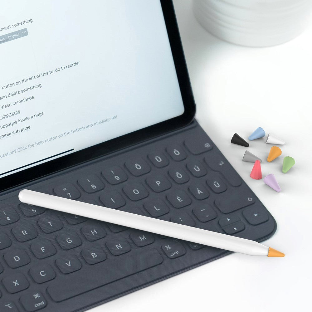 Apple Pencil 1 & 2. Gen Pen Nip Cover med 8 Stk. i Flere Farver