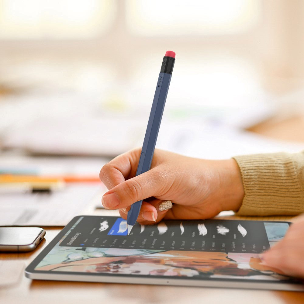 Apple Pencil 2 Gen. Fleksibelt & Blødt Silikone Blyant Cover - Midnats Blå