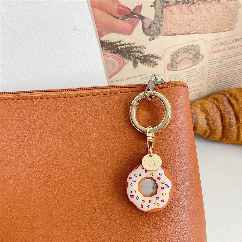 AirTag 1. & 2. Gen. Silikone Etui m. Rund Karabinhage - Donut Motiv - Grøn