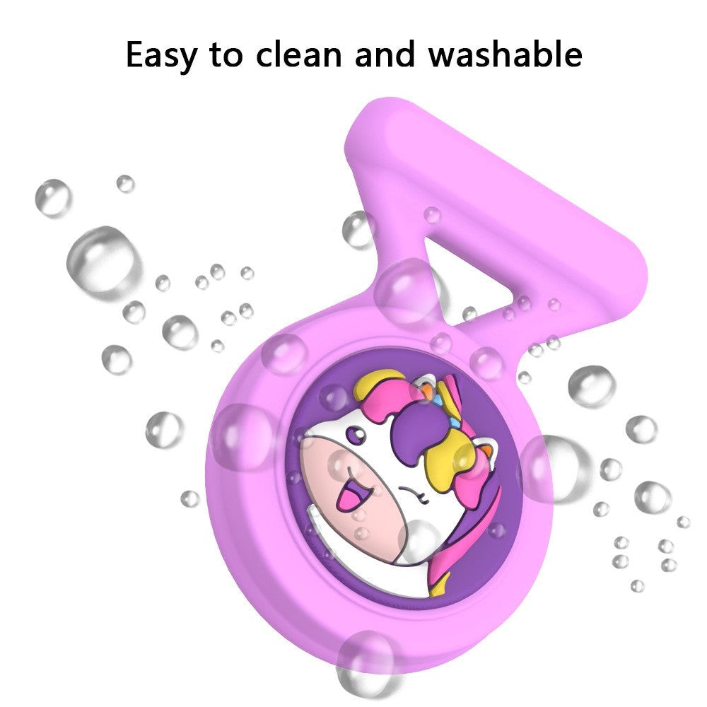 AirTag Cover m. Broche & Motiv i Silikone - Hest