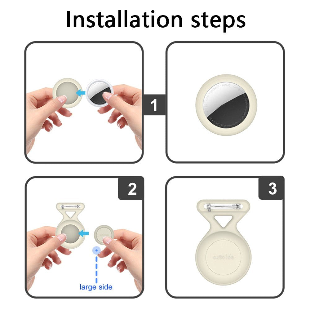 AirTag Cover m. Broche & Motiv i Silikone - Hest