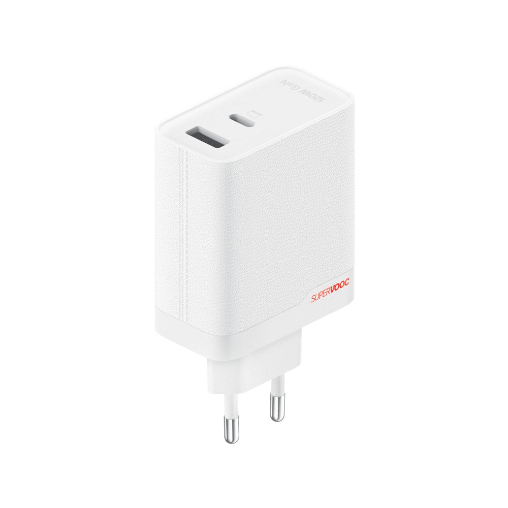 OnePlus - Vægoplader m. USB-C til USB-C Kabel - 120W USB-C / USB-A - Hvid