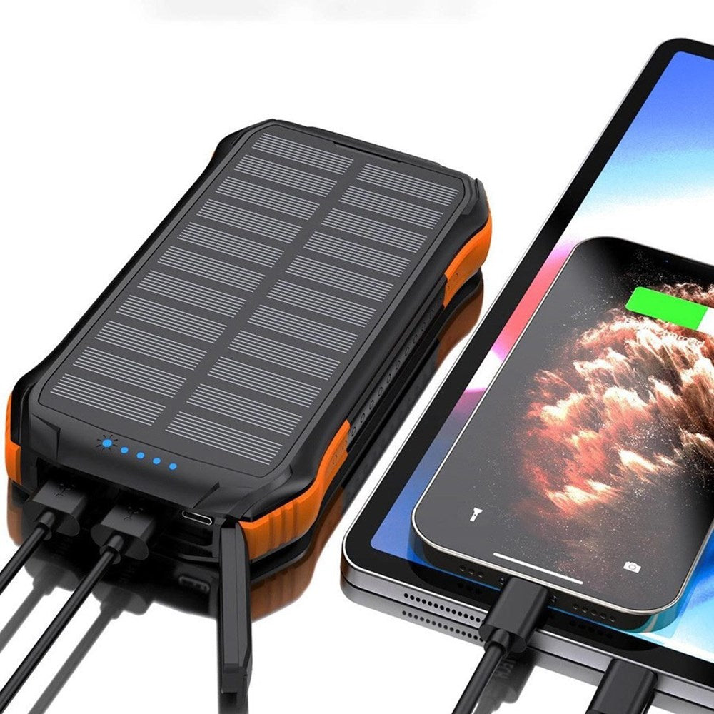 Choetech Powerbank m. Solcelle - 2 x USB-A 10W & Trådløs Opladning - 10.000mAh - Sort