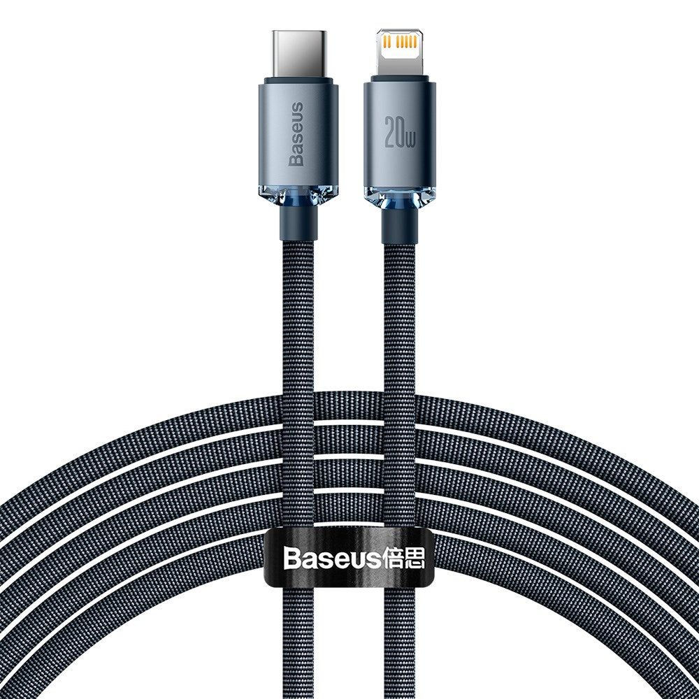 Baseus Crystal Shine USB-C til Lightning Kabel 20W - 2 Meter - Sort