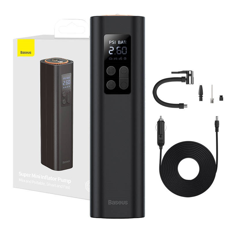 Baseus - Mini Bil Kompressor - Sort