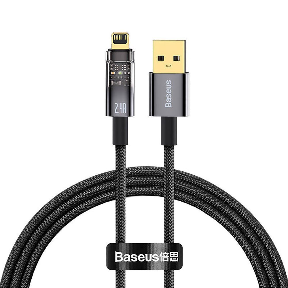 Baseus Explorer Series 2.4A - USB-A til Lightning Kabel - 1 meter - Sort