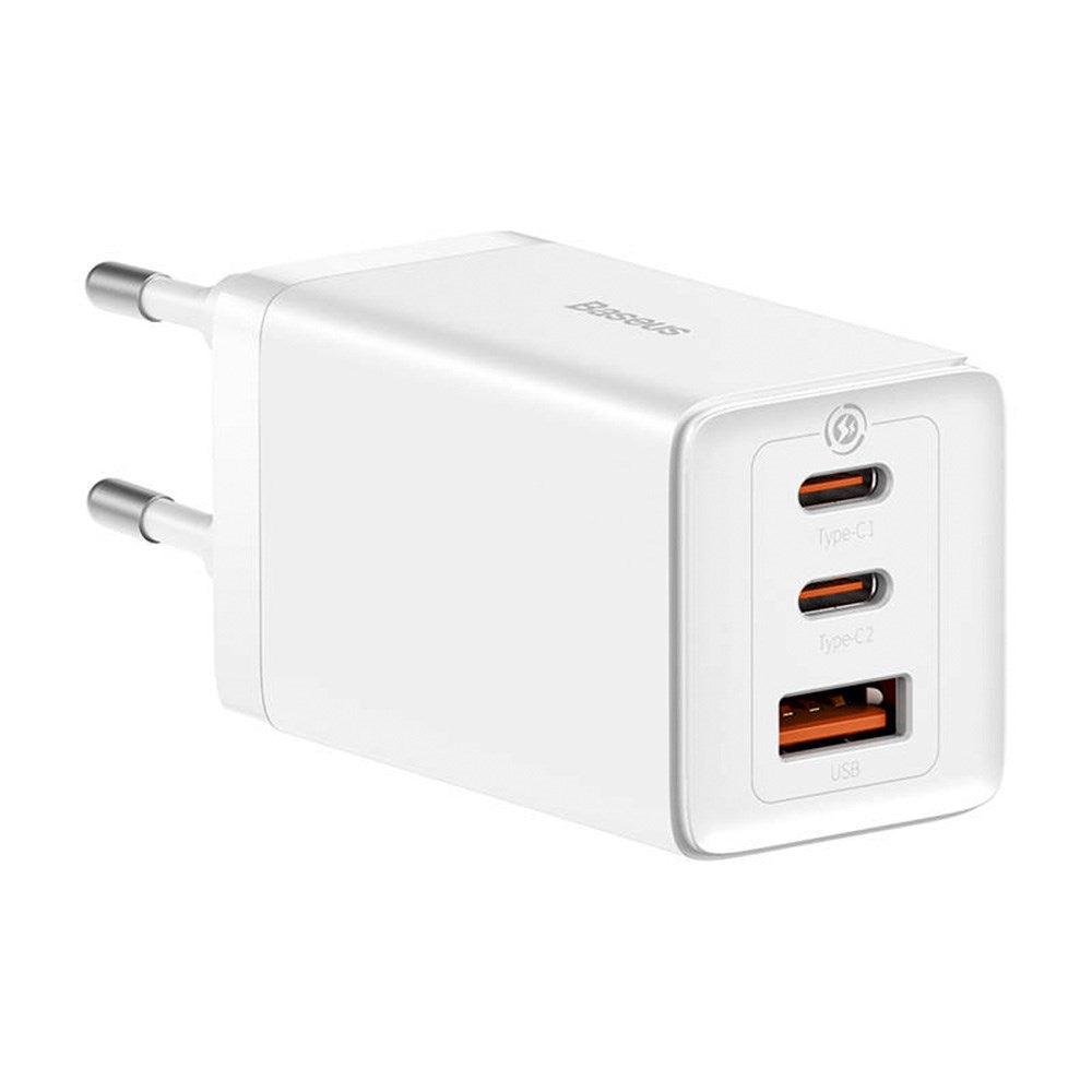 Baseus GaN5 Pro Vægoplader 65W med USB-C & USB-A - Hvid