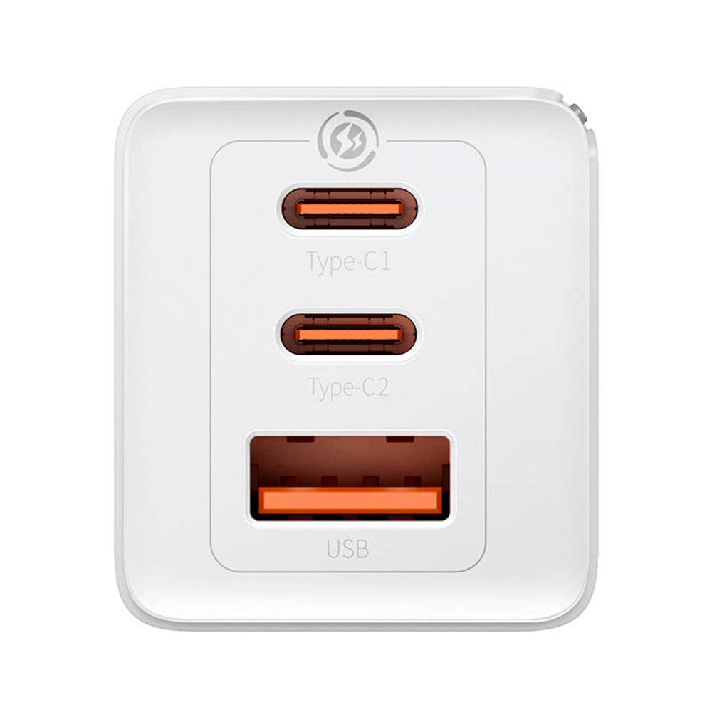 Baseus GaN5 Pro Vægoplader 65W med USB-C & USB-A - Hvid