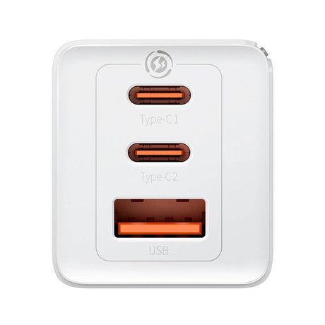 Baseus GaN5 Pro Vægoplader 65W med USB-C & USB-A - Hvid