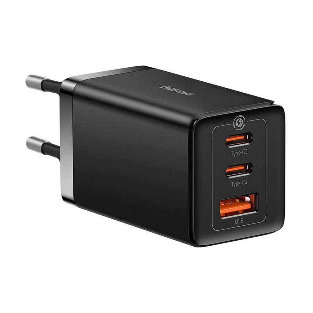 Baseus GaN5 Pro Vægoplader 65W med USB-C & USB-A - Sort