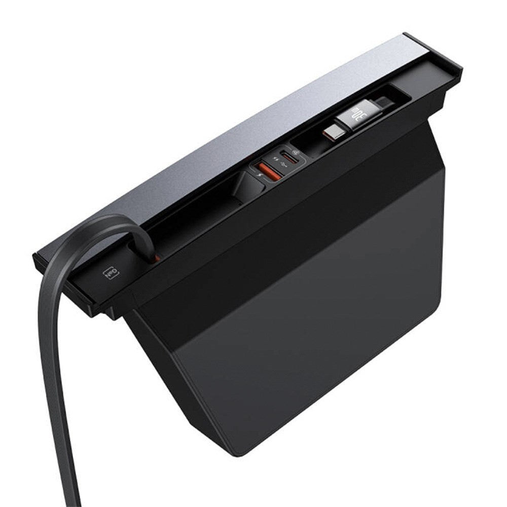 Baseus T-Space Hub m. Udtrækkelig USB-C Kabel til Tesla - Sort