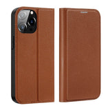 DUX DUCIS iPhone 14 Pro Max Skin X2 Premium Flip Cover - Brun