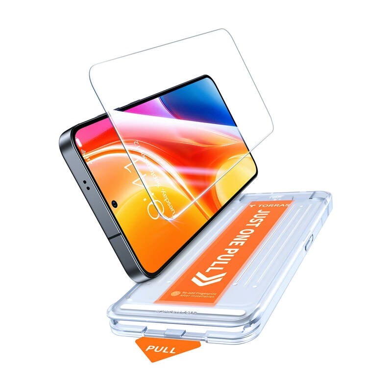 TORRAS Samsung Galaxy S25 Install Master Hærdet Beskyttelsesglas - Gennemsigtig