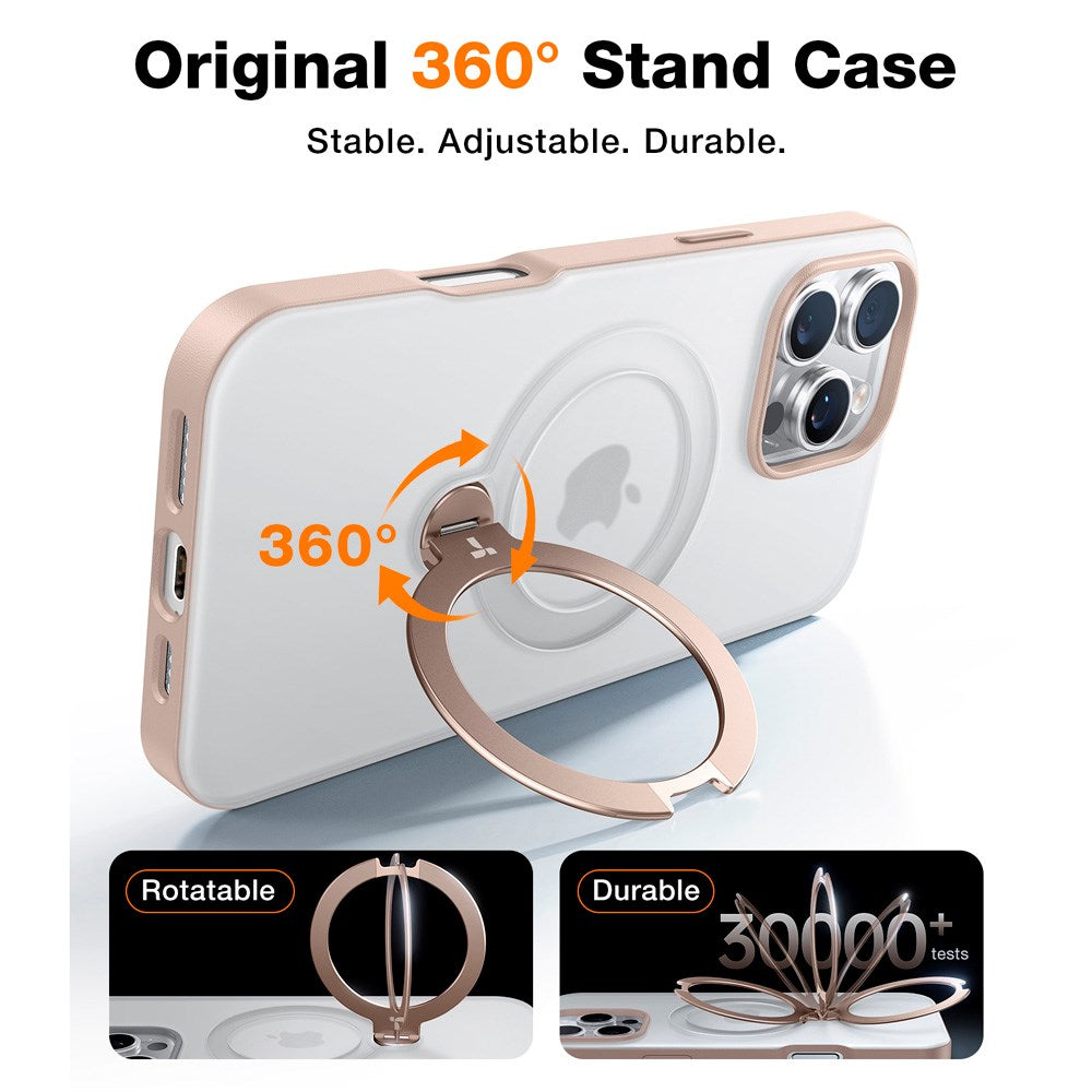 TORRAS - iPhone 16 Pro - Hybrid Plastik Cover m. Ståfunktion - MagSafe Kompatibel - Guld