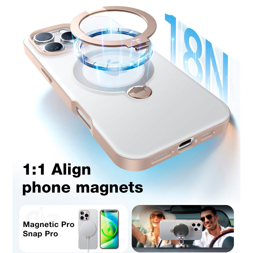 TORRAS - iPhone 16 Pro - Hybrid Plastik Cover m. Ståfunktion - MagSafe Kompatibel - Guld