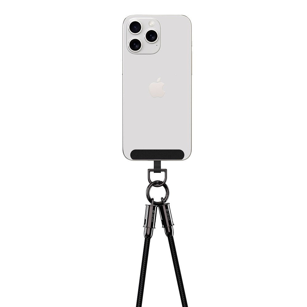 Devia - 2-i-1 Mobilstrop & USB-C til USB-C Kabel - Sort