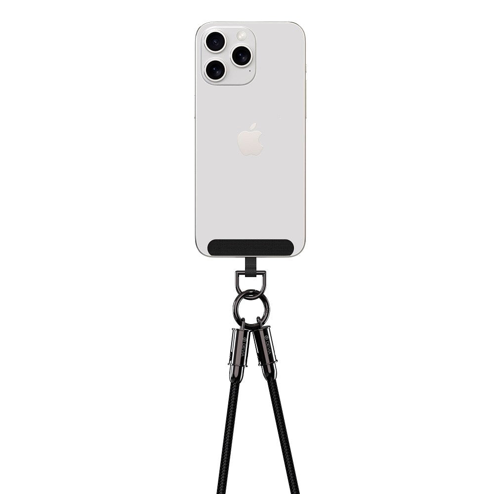 Devia - 2-i-1 Mobilstrop & USB-C til Lightning Kabel - Sort