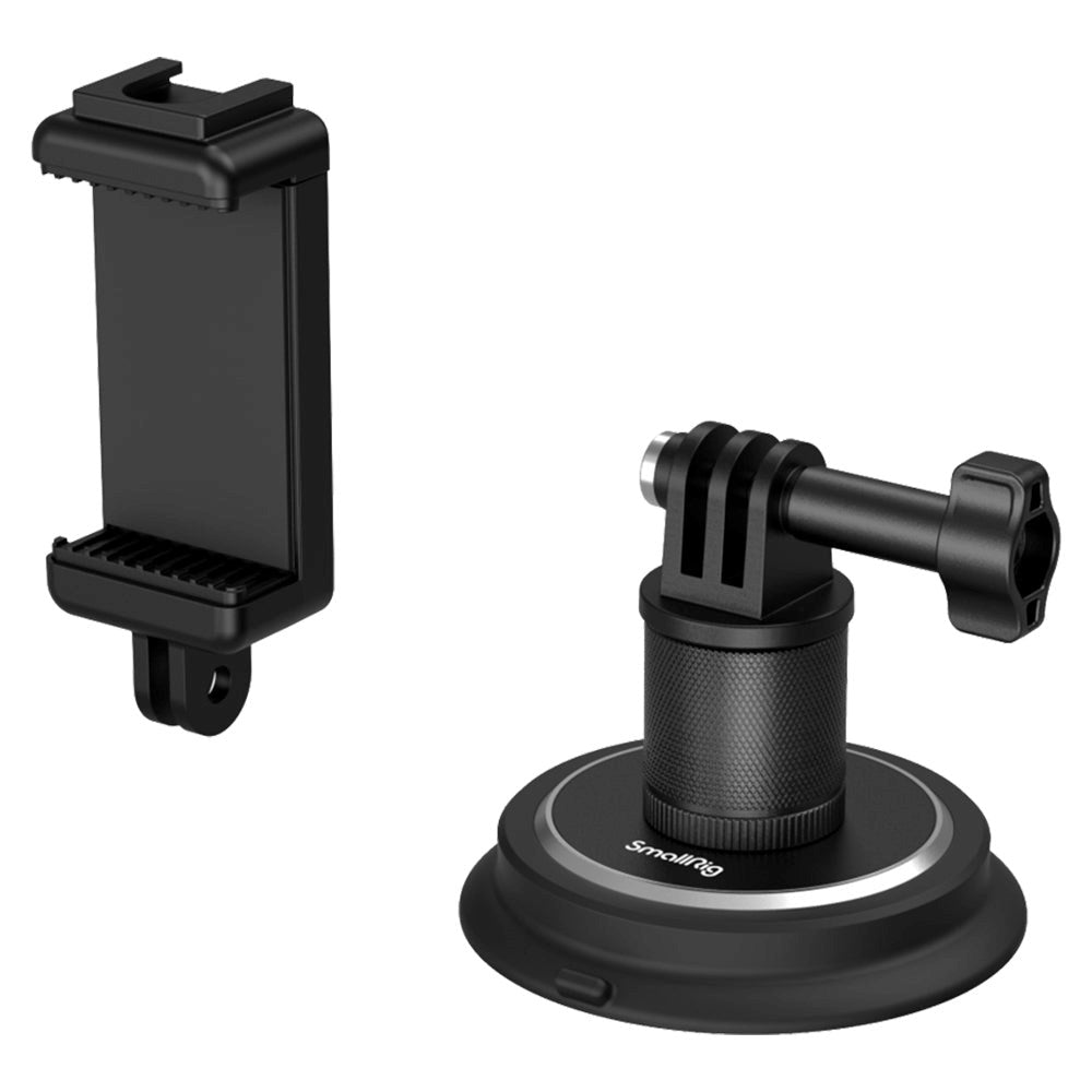 SmallRig 4347 Universal Smartphone (56-86mm) & Actionkamera Holder m. Magnetisk Sugekop - Sort