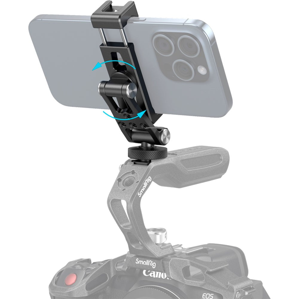 SmallRig 4382 Smartphone Holder i Metal m. Cold Shoe Mount (57-88mm) - Sort