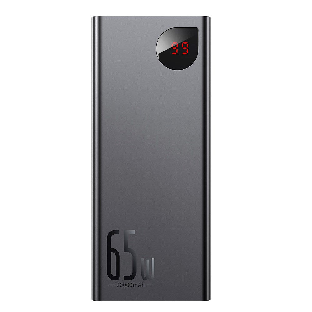 Baseus Adaman 65W Powerbank 20.000mAh med 2 x USB-A & USB-C - USB-C Kabel - Sort