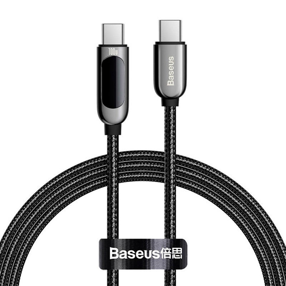 Baseus Display USB-C til USB-C Kabel 100W - 1 Meter - Sort