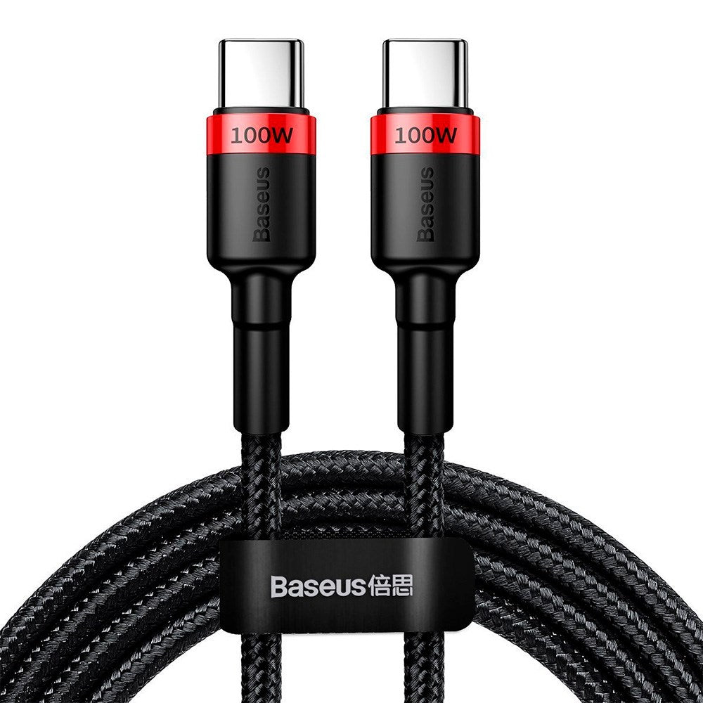 Baseus Cafule Flash USB-C til USB-C Kabel 100W - 2 Meter - Sort / Rød