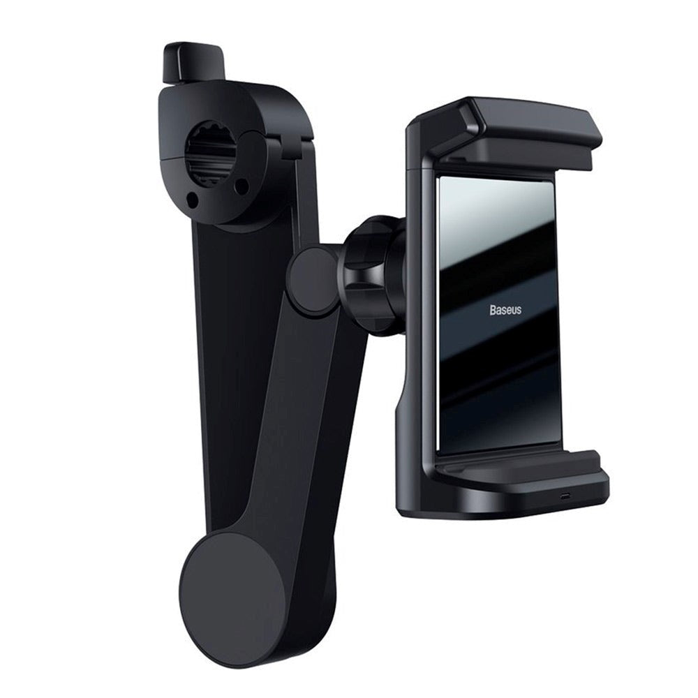Baseus Mobilholder til Nakkestøtte i Bil m. 15W Trådløs Opladning - Mobil Max: 65 - 90mm - Sort