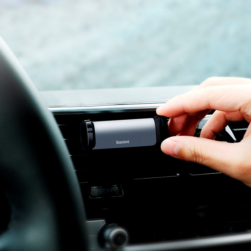 Baseus Steel Cannon Mobilholder til Bil - Max Mobil: 55 x 84mm - Sort