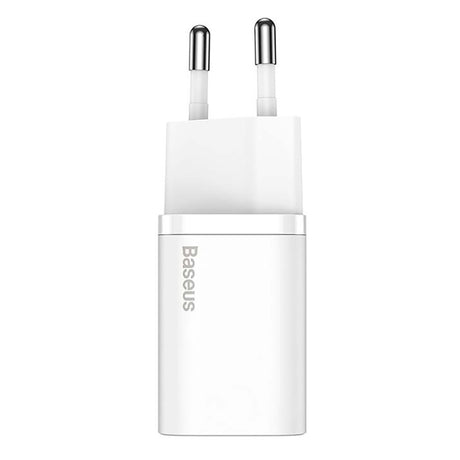 Baseus Super Si 20W Vægoplader med USB-C Quick Charge - Hvid