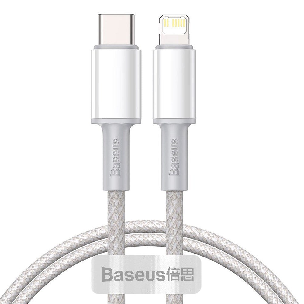 Baseus High Density USB-C til Lightning Kabel 20W - 1 Meter - Hvid