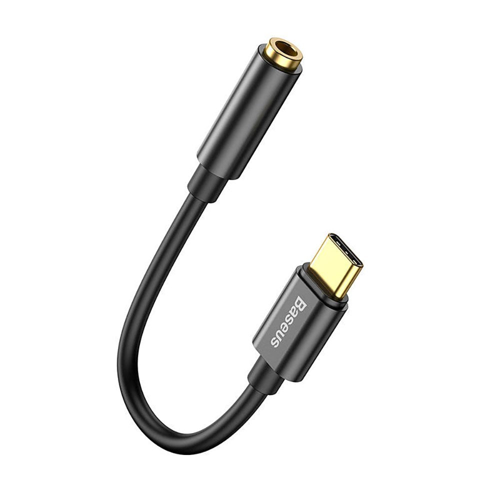 Baseus L54 USB-C til 3.5 mm Mini Jack Lyd Adapter - 9 cm - Sort