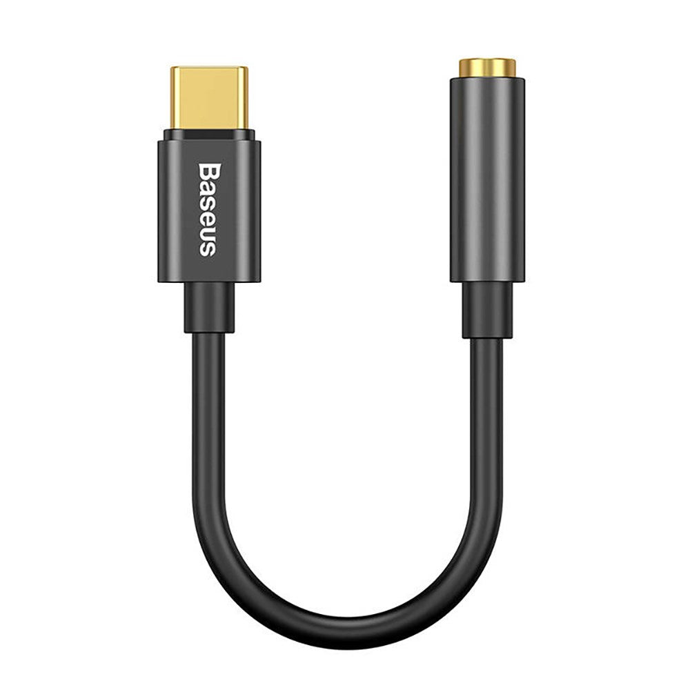 Baseus L54 USB-C til 3.5 mm Mini Jack Lyd Adapter - 9 cm - Sort