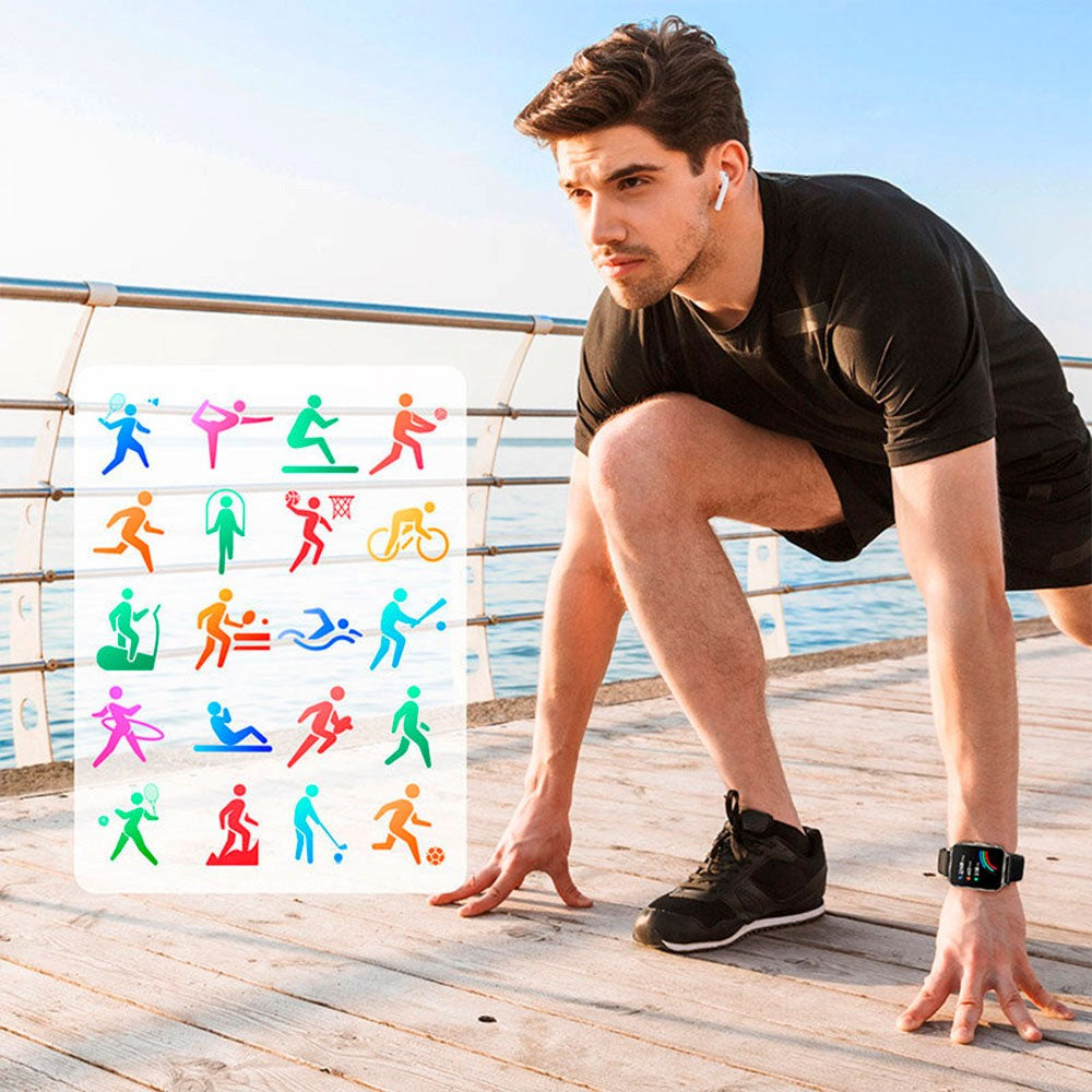 JoyRoom JR-FT3 Vandtæt Smartwatch med Sport Mode og Pulsmåler - IP68 - Sort