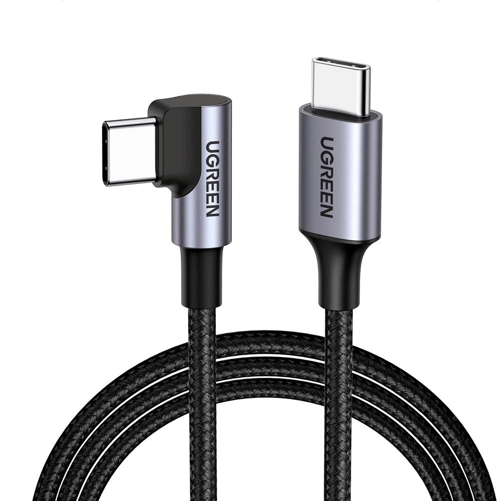 Ugreen - US255 Vinklet USB-C til USB-C Kabel - 0.5m - Sort