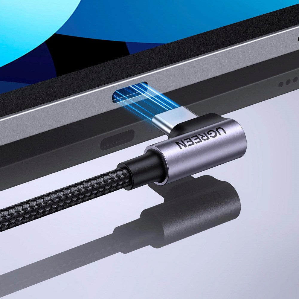 Ugreen - US255 Vinklet USB-C til USB-C Kabel - 0.5m - Sort