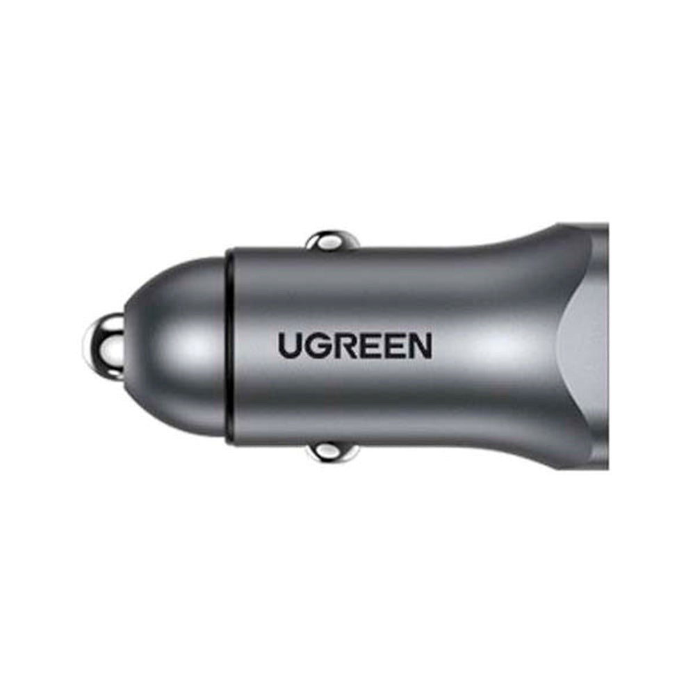 Ugreen Biloplader 30W PD m. USB-A & USB-C - Grå