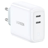 Ugreen 36W USB-C PD Hurtig Vægoplader m. 2 x USB-C - Hvid