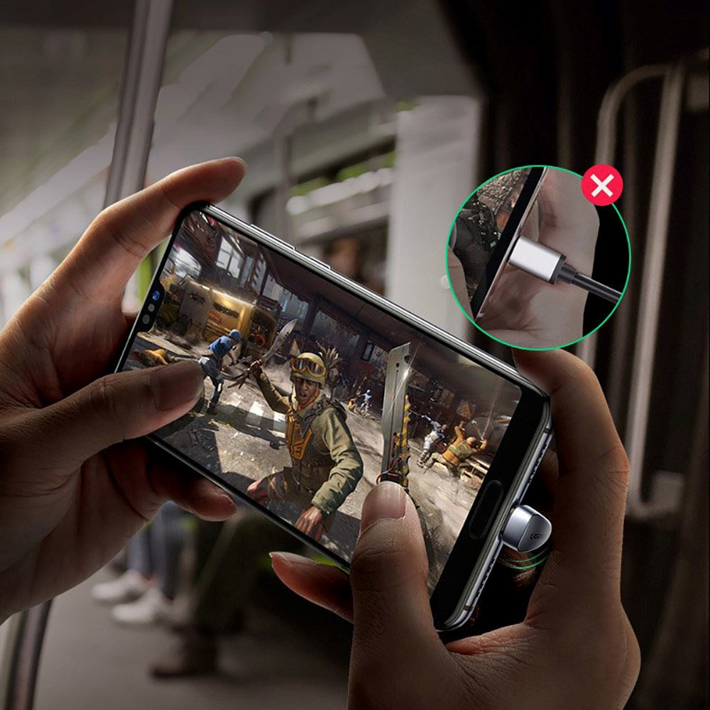 Ugreen 18W 180° Vinklet USB-A til USB-C Kabel - 1m - Sort